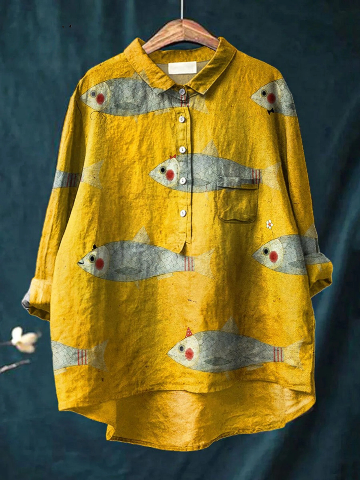 Willow | Vintage Fish Art Print Casual Shirt