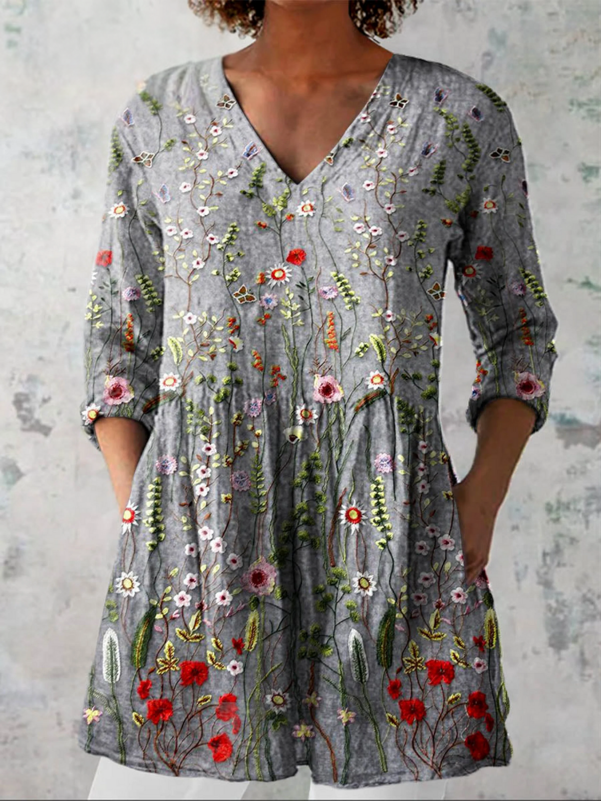Chloe | Long Blouse with V-Neck