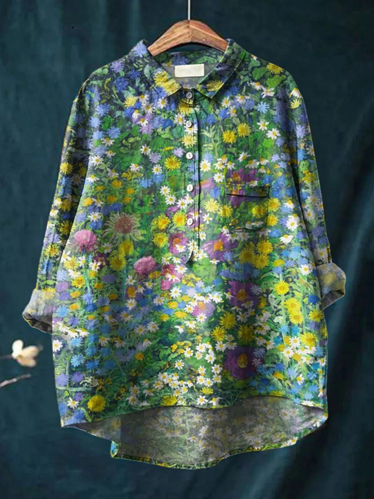 Madelyn | Vintage Floral Art Print Casual Shirt