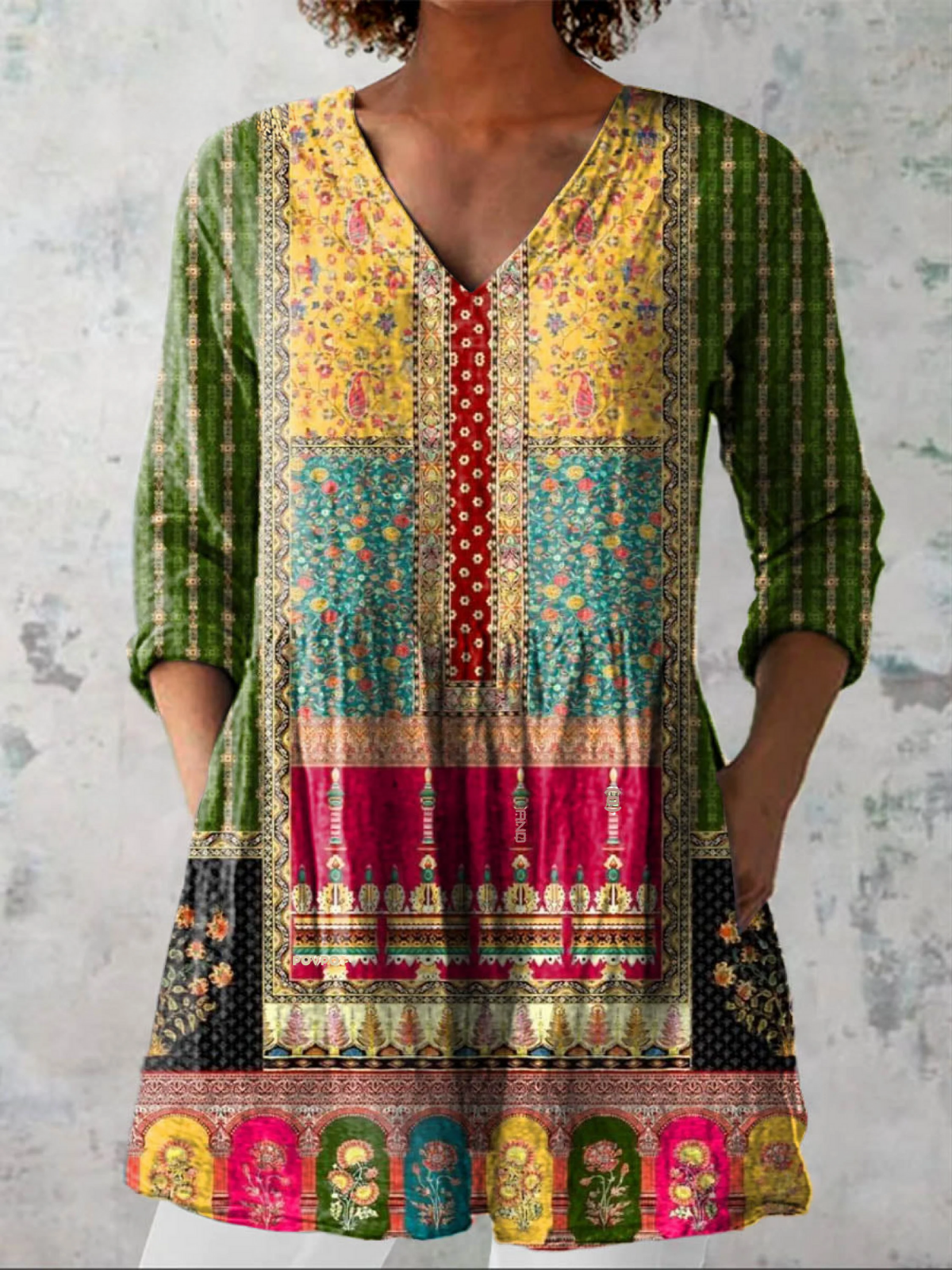 Emily | Long Blouse with V-Neck