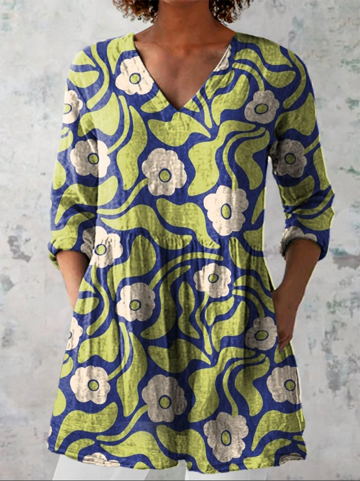 Ava | Long V-Neck Blouse