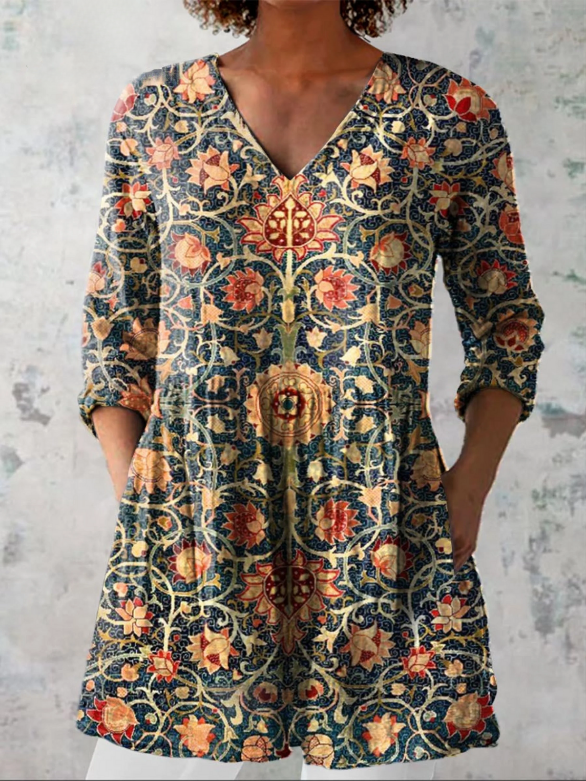 Olivia | Long V-Neck Blouse