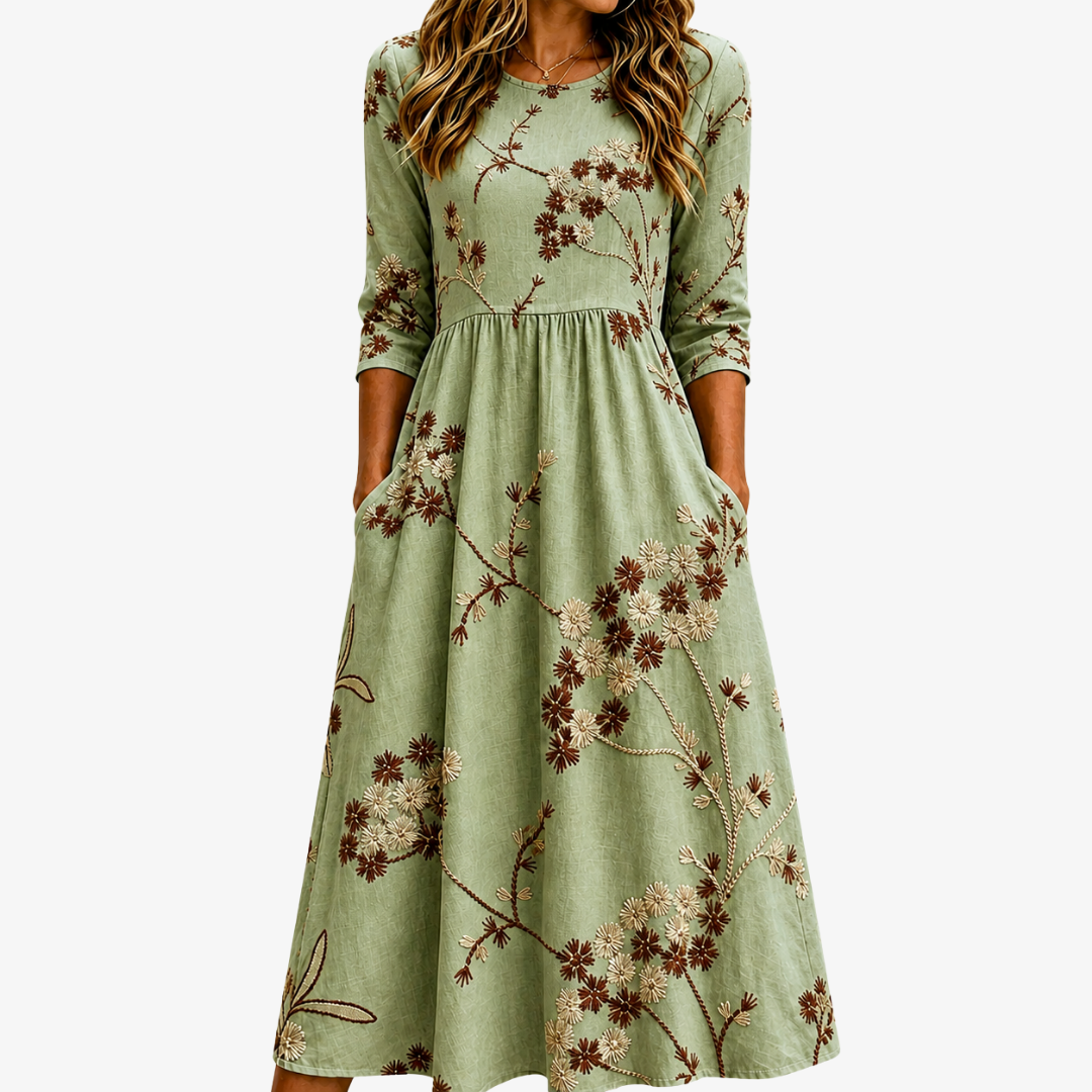 Piper | Sage Meadow Botanical Pocket Midi Dress