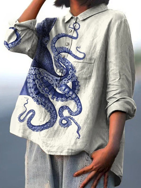 Alice | Deep-Sea Octopus Art Print Casual Shirt
