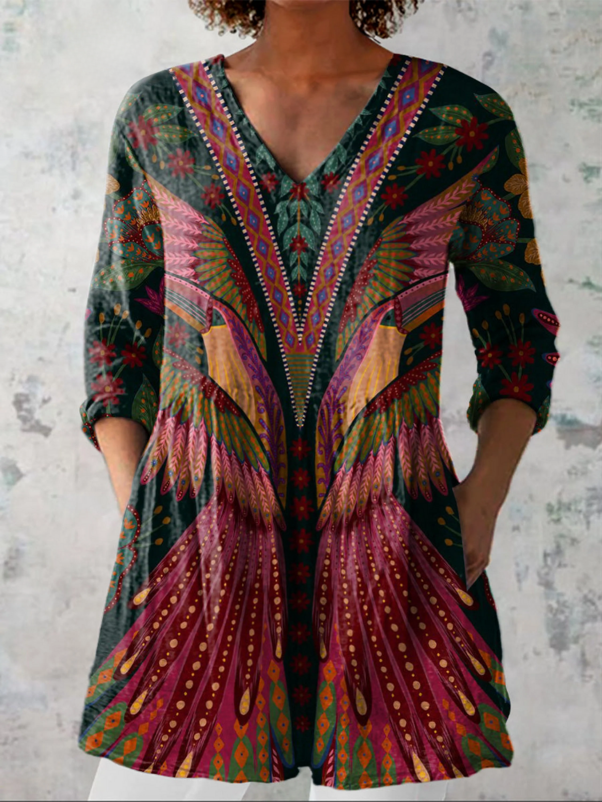 Isabella | Long V-Neck Blouse