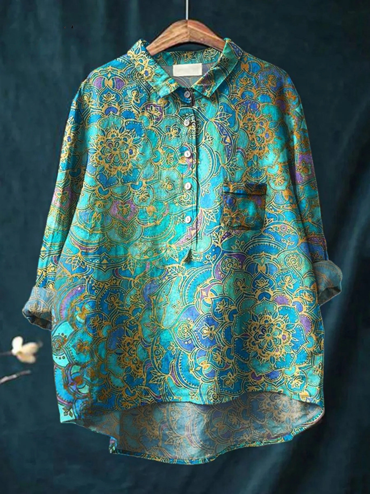 Katie | Retro Art Print Casual Shirt