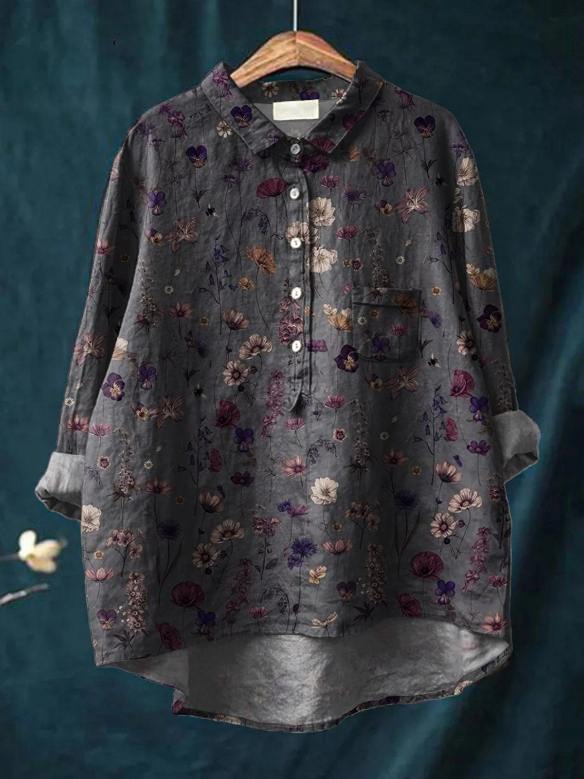Serenity | Floral Art Print Casual Shirt