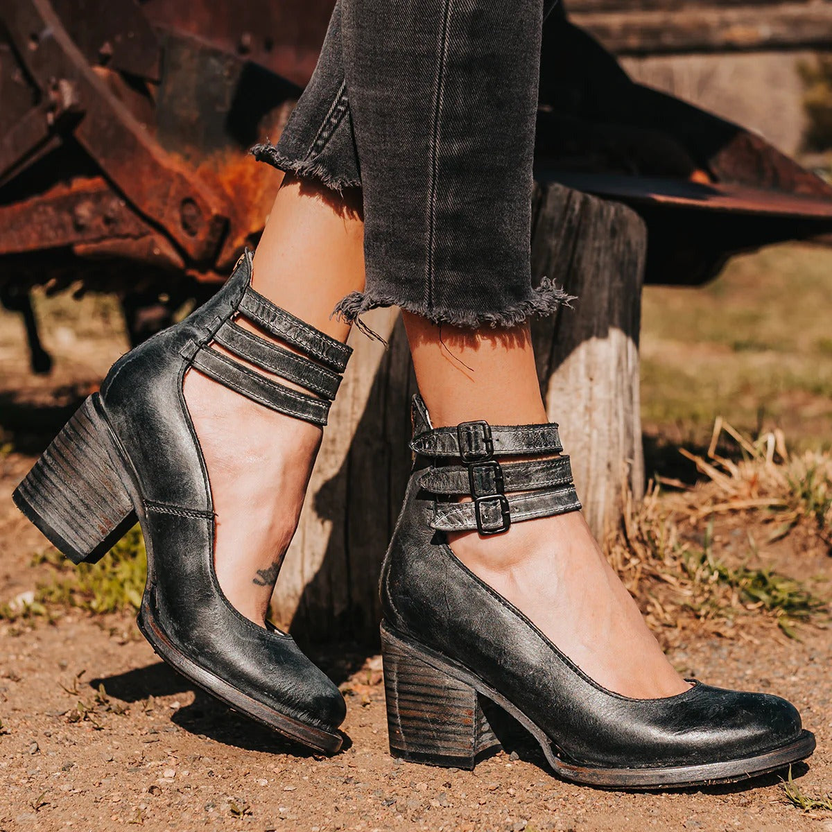 Alexa | Buckle Strap Block Heel