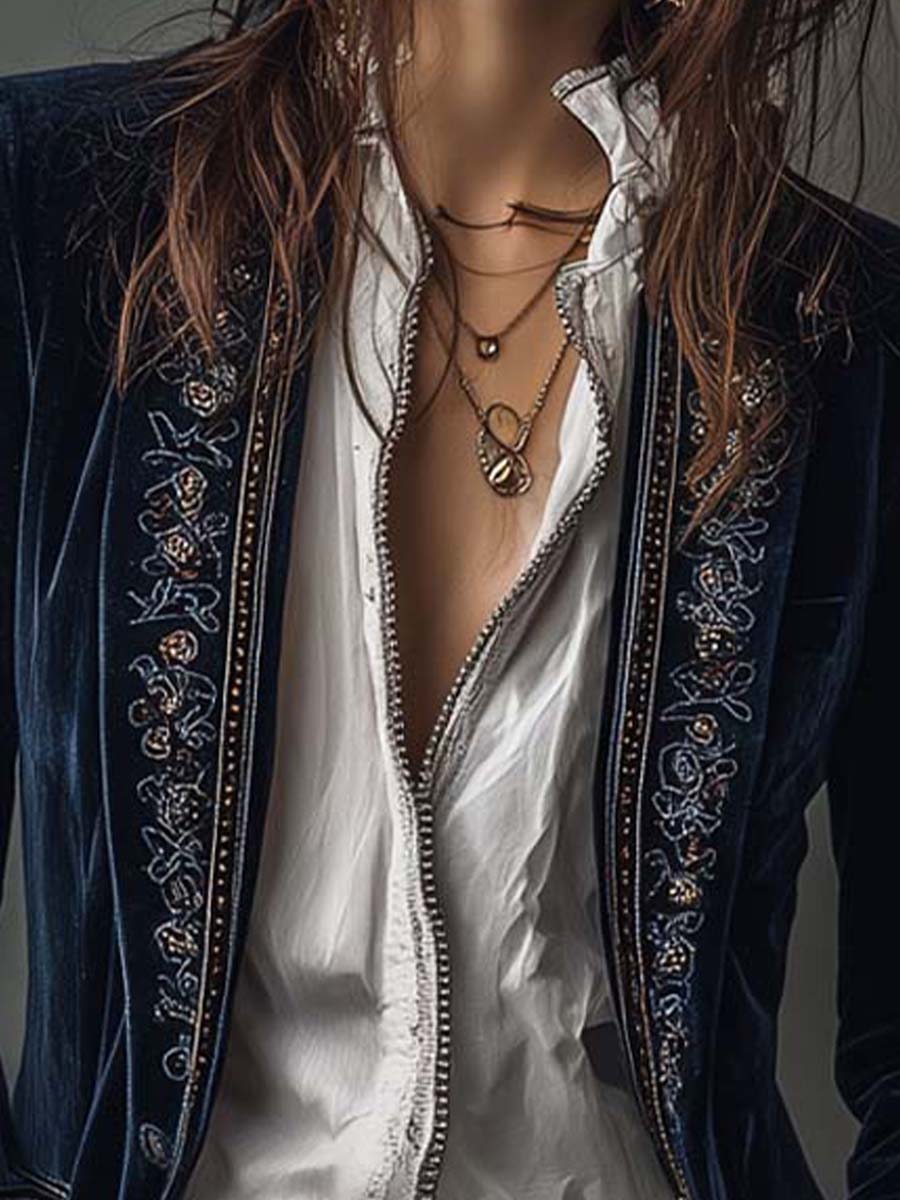 Chiara | Embroidered Long Jacket