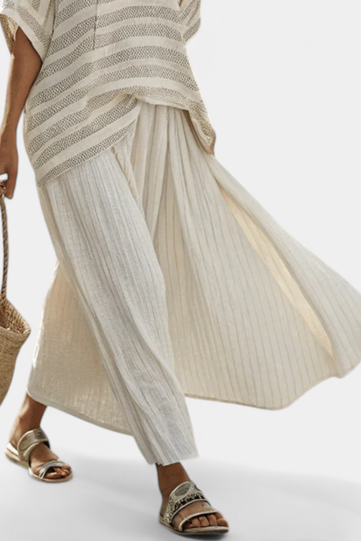 Natalie | Bamboo Linen Trouser Set