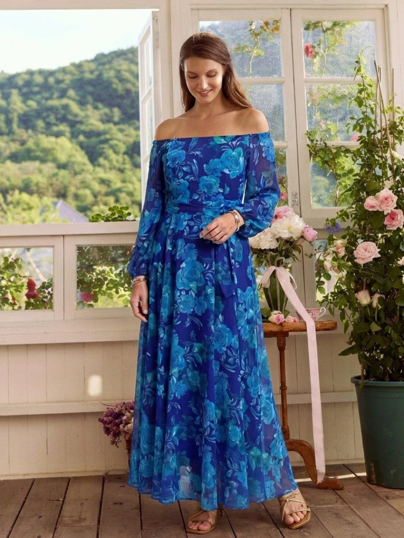Lavinia | Off Shoulder Floral Maxi Dress