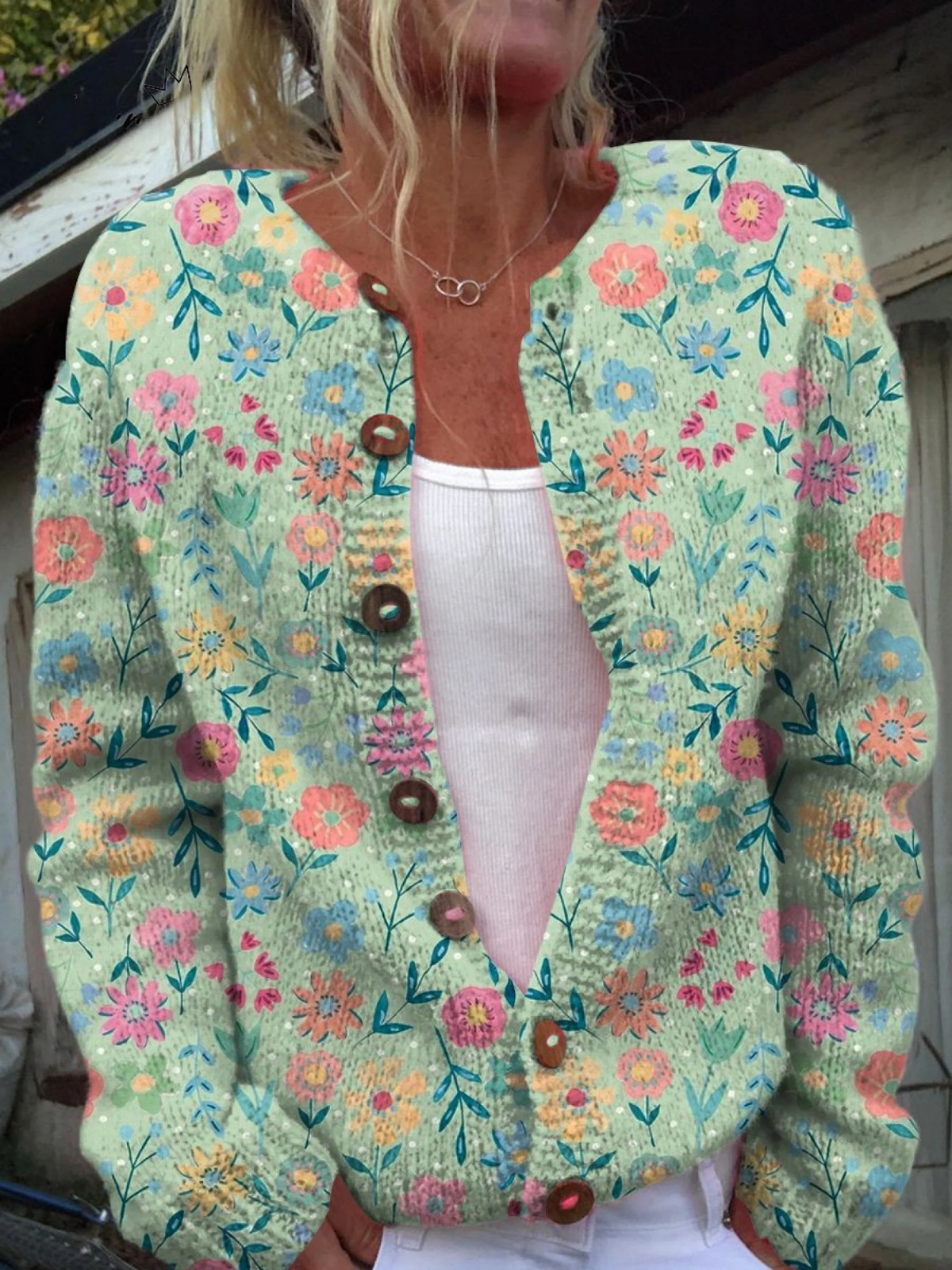 Evelyn | Vintage Pastel Floral Cardigan