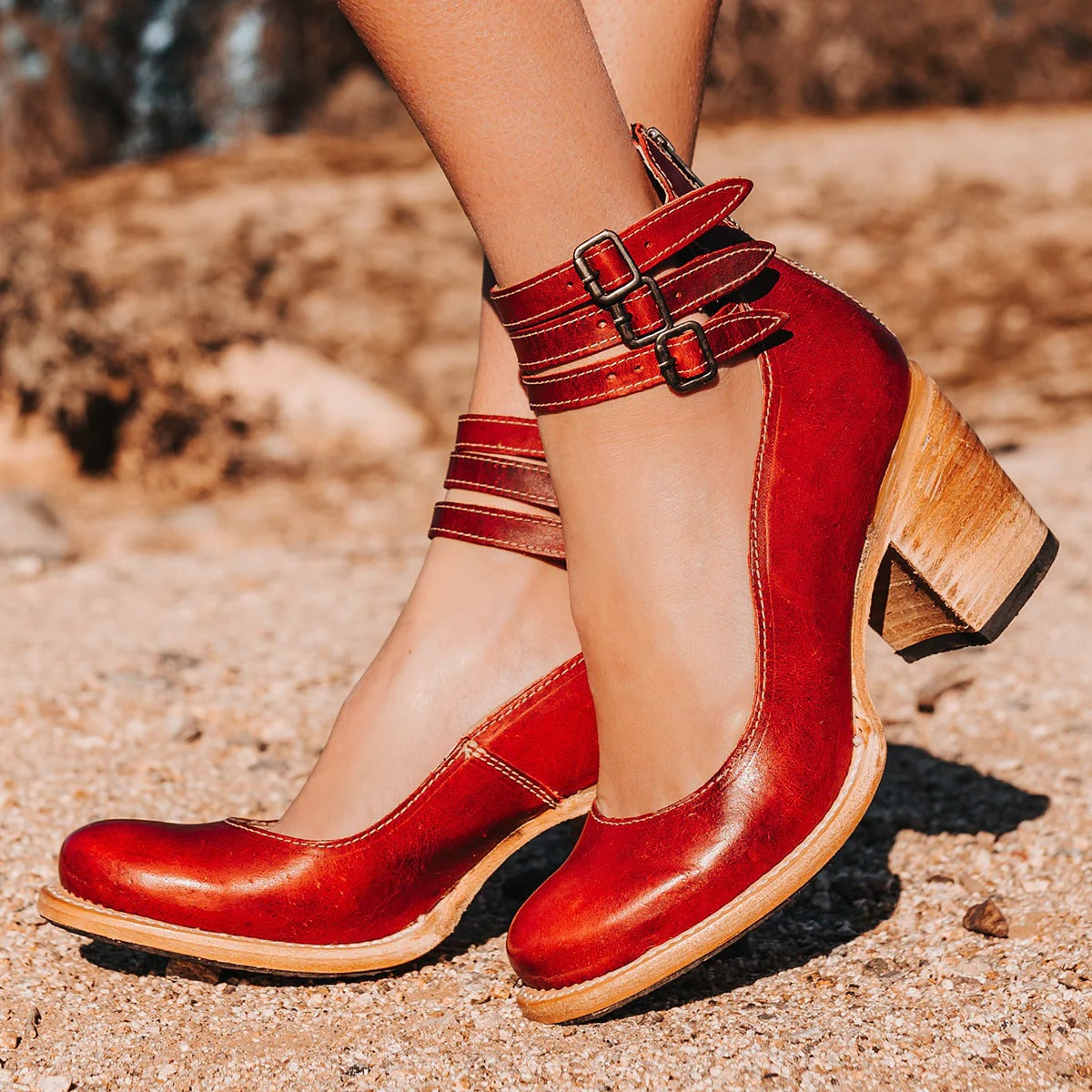 Alexa | Buckle Strap Block Heel