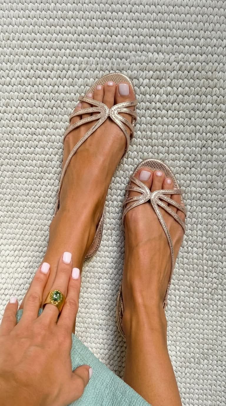 Ella | Golden Strap Sandals