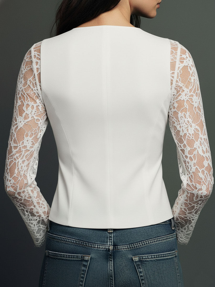 Vittoria | Lace-Sleeve Blazer