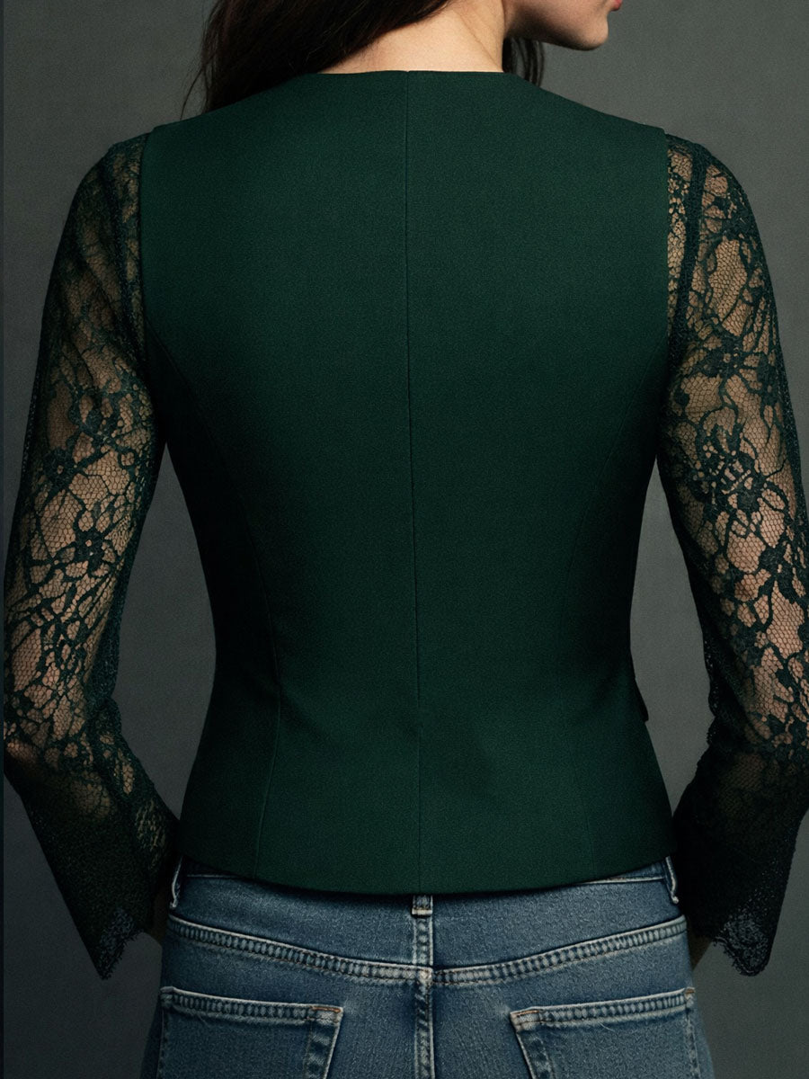 Vittoria | Lace-Sleeve Blazer