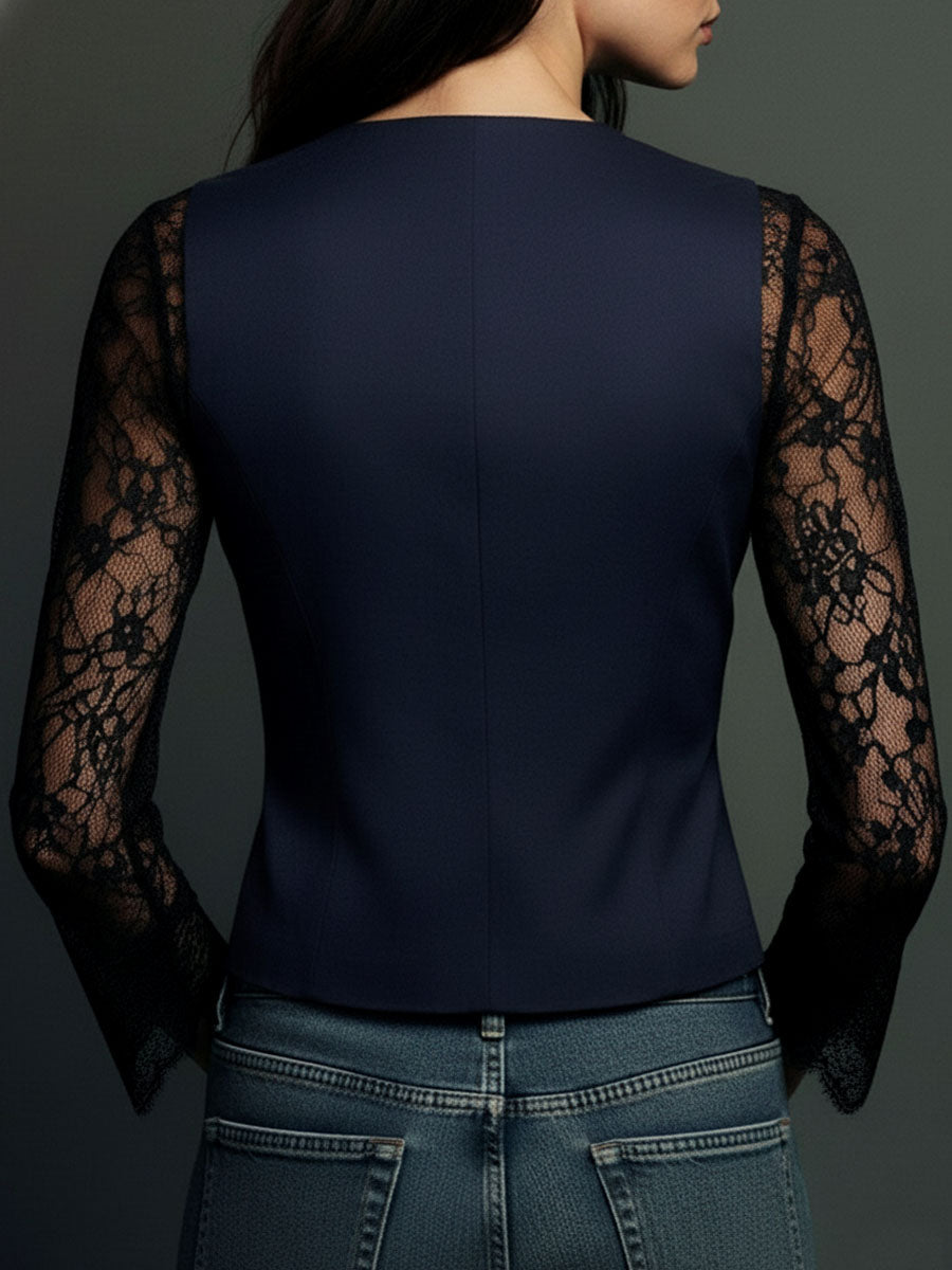 Vittoria | Lace-Sleeve Blazer