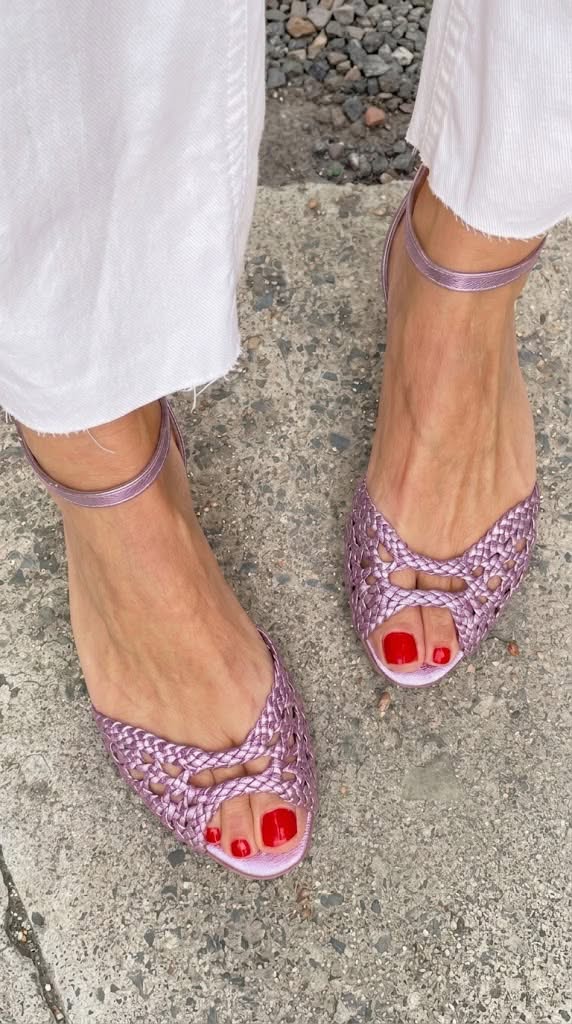 Abigail | Woven Gold Sandals