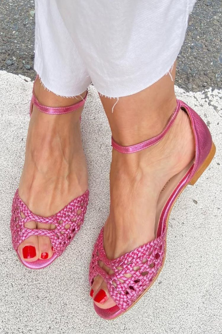Abigail | Woven Gold Sandals