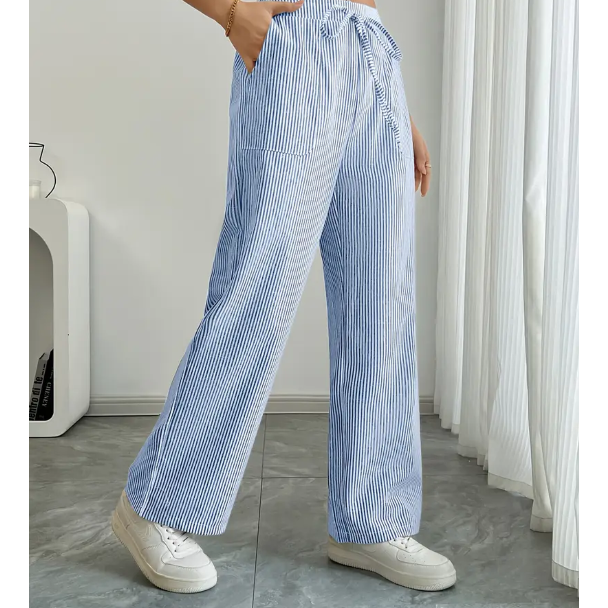 Amber | Striped Pants with Pockets