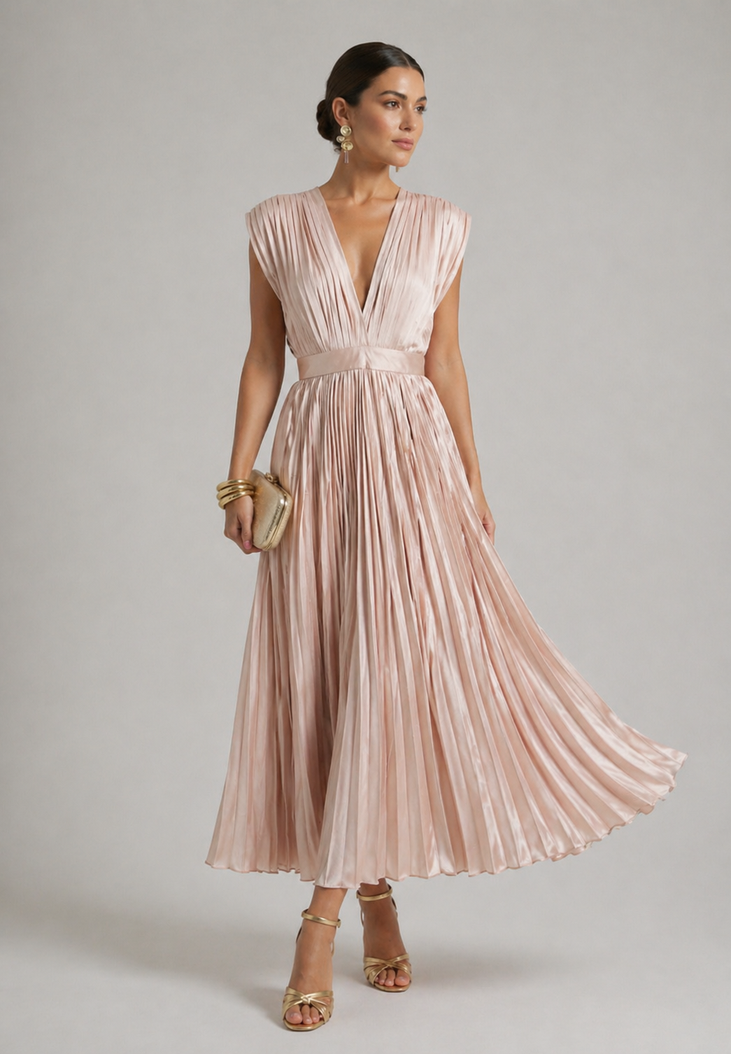 Priscilla | Timeless Pleated Midi Dress