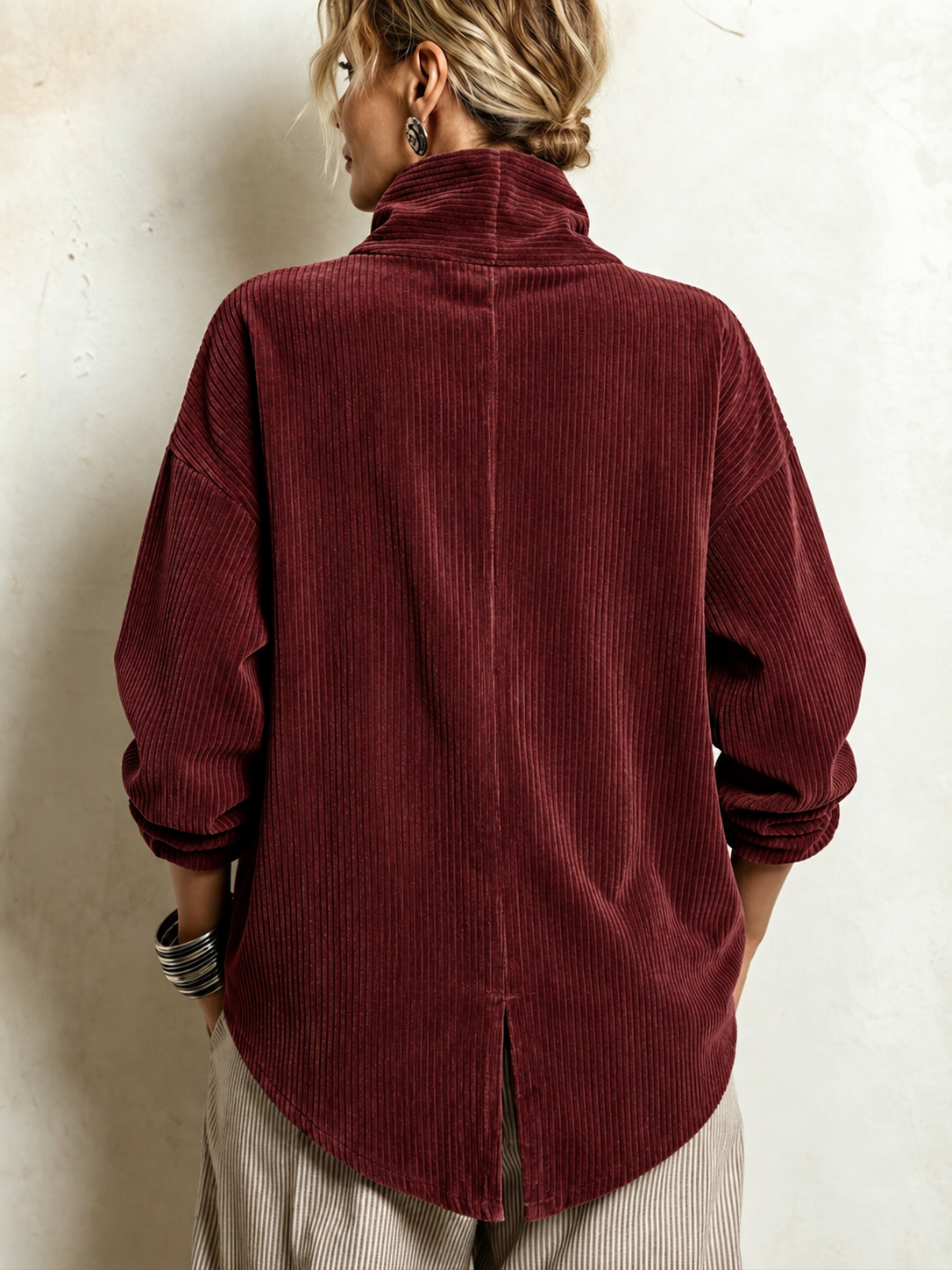 Amber | Corduroy Button-Up Top