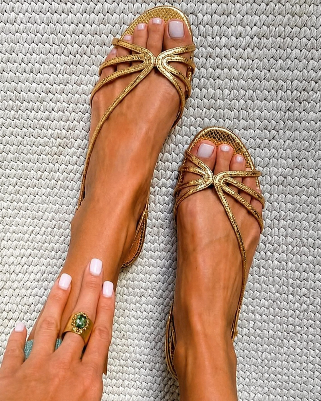 Ella | Golden Strap Sandals