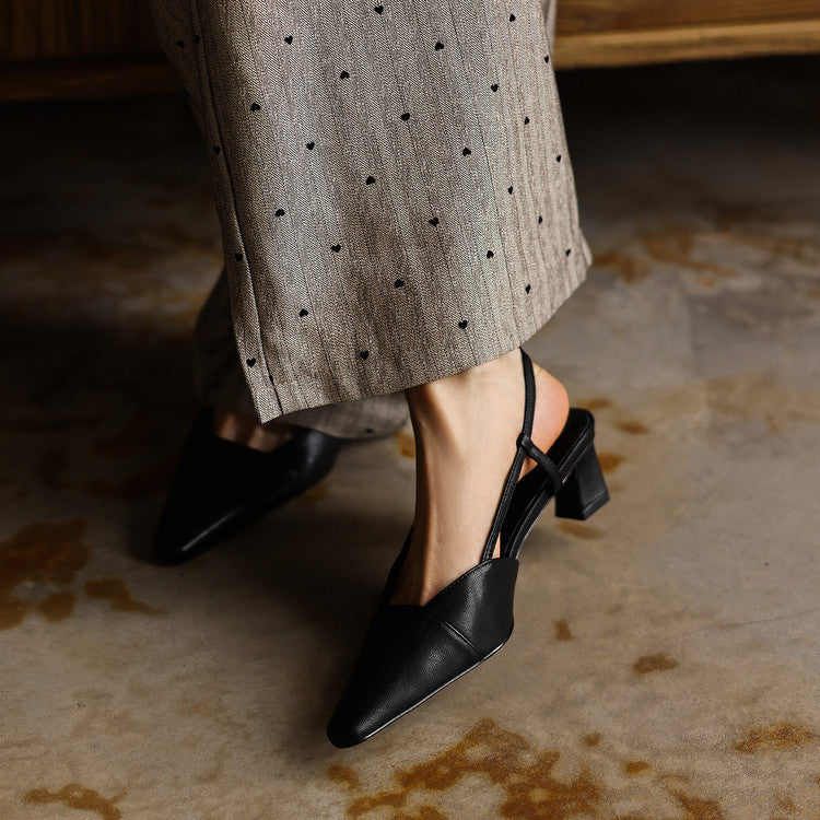 Scarlett | Leather Slingback Heels