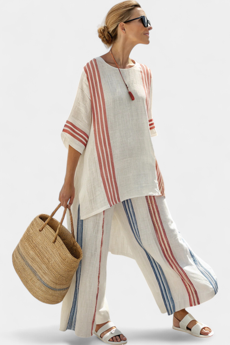 Aubrey | Multi-Colored Striped Trouser Set