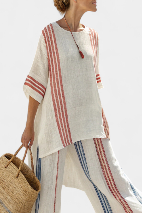 Aubrey | Multi-Colored Striped Trouser Set