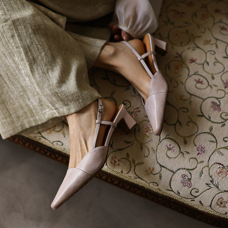 Scarlett | Leather Slingback Heels