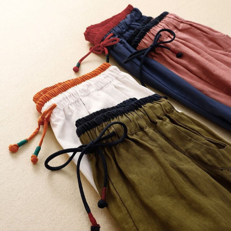 Evelyn | Relaxed Contrast-Waistband Summer Pants
