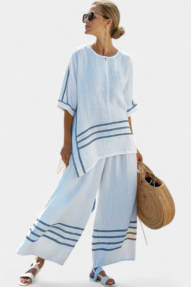 Abigail | Striped Asymmetric Trouser Set