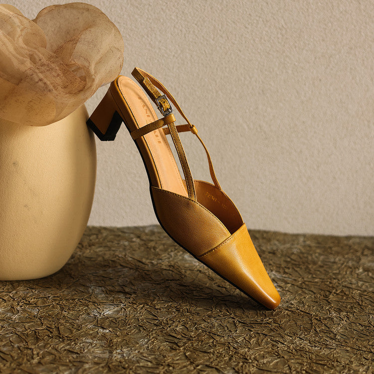 Scarlett | Leather Slingback Heels