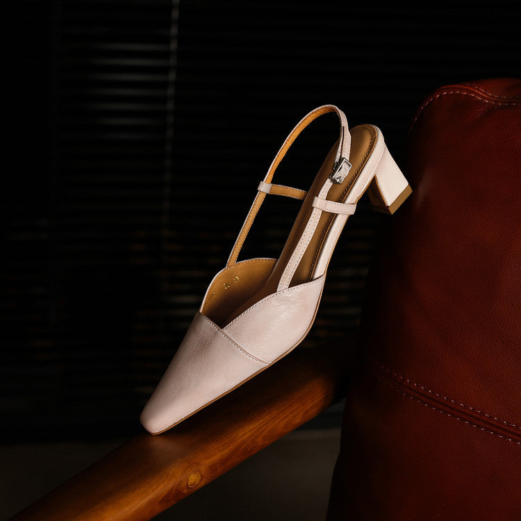 Scarlett | Leather Slingback Heels