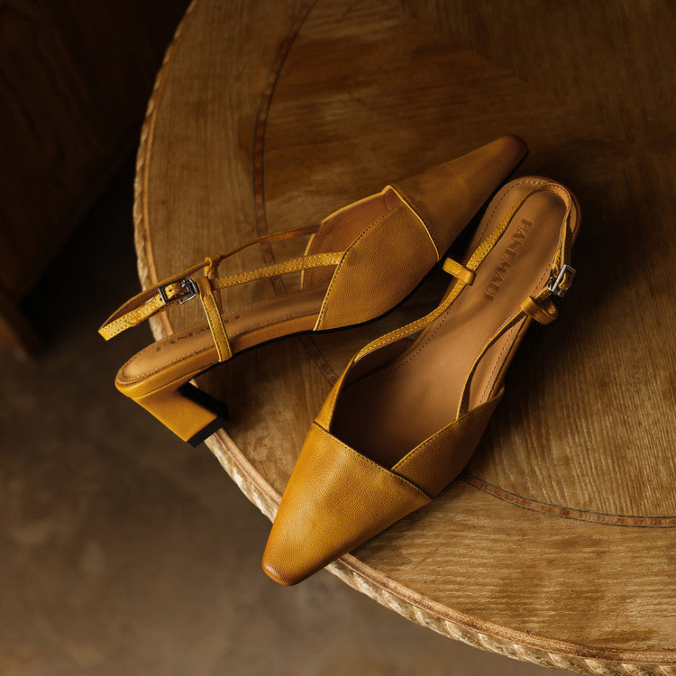Scarlett | Leather Slingback Heels