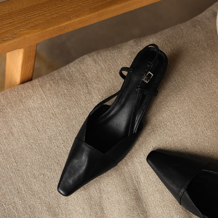Scarlett | Leather Slingback Heels