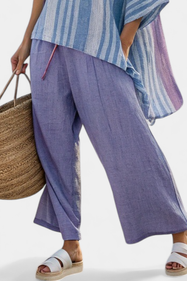 Zoey | Lavender Striped Linen Set