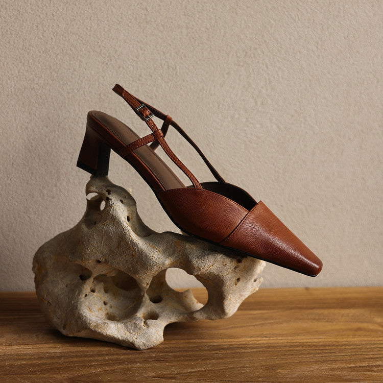 Scarlett | Leather Slingback Heels