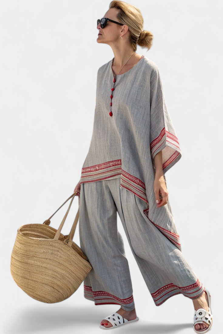 Penelope | Asymmetric Ethnic Trouser Set