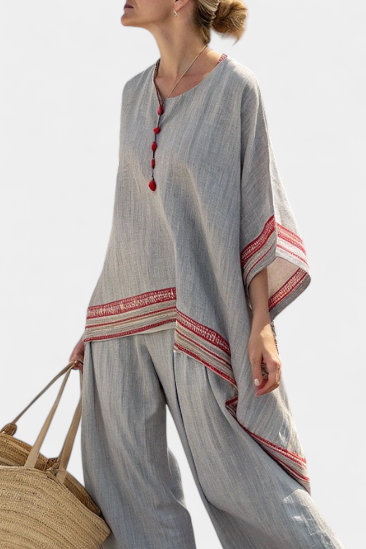 Penelope | Asymmetric Ethnic Trouser Set