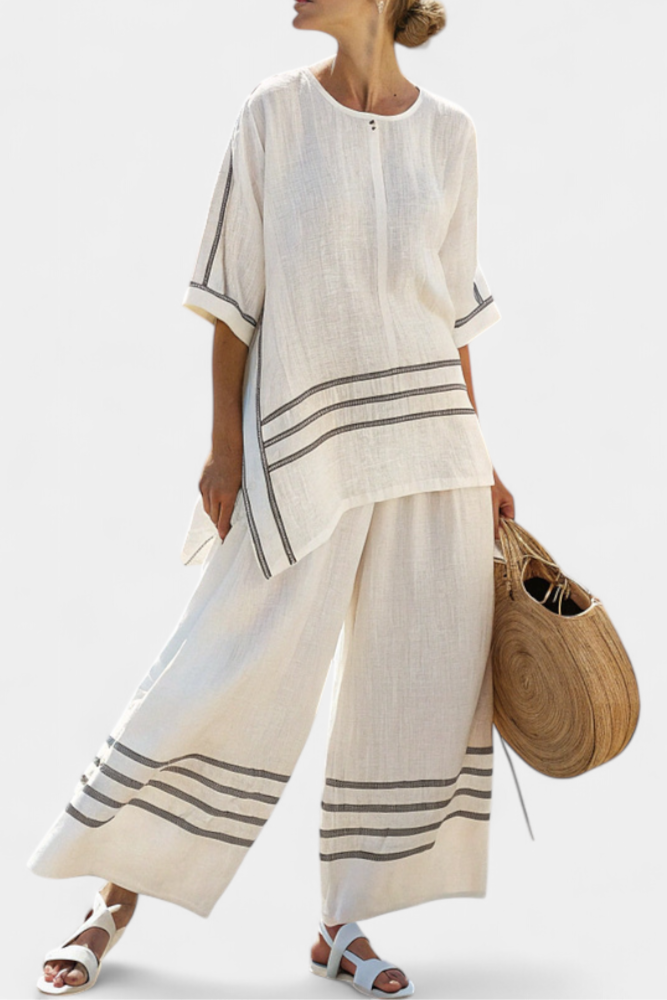 Abigail | Striped Asymmetric Trouser Set