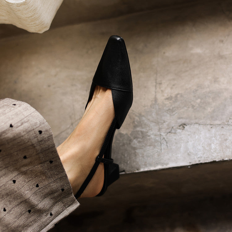 Scarlett | Leather Slingback Heels
