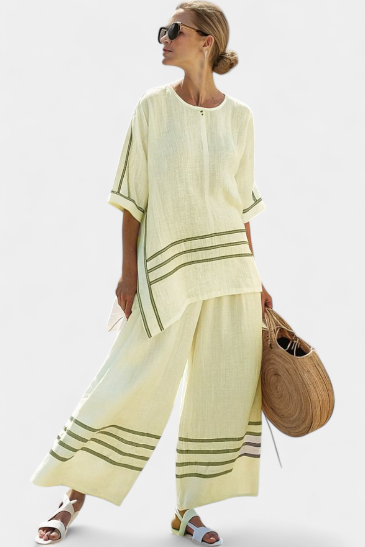 Abigail | Striped Asymmetric Trouser Set