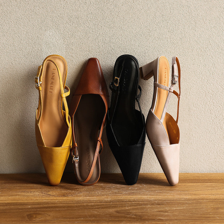 Scarlett | Leather Slingback Heels