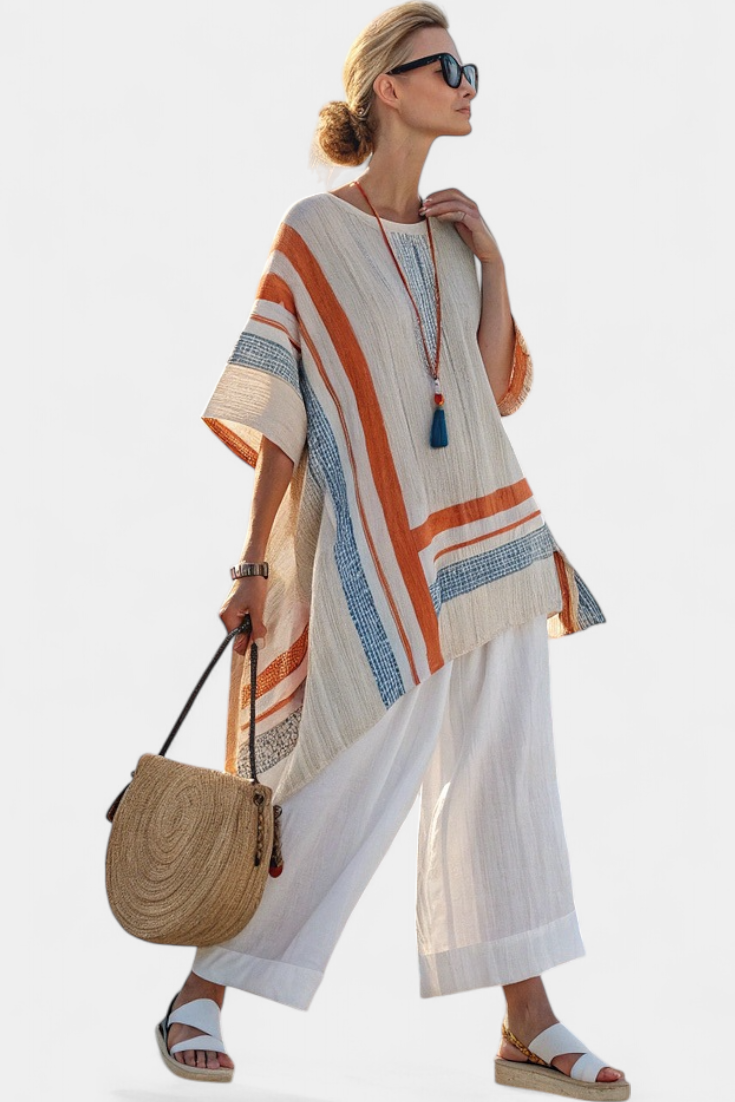 Ella | Asymmetric Linen Trouser Set