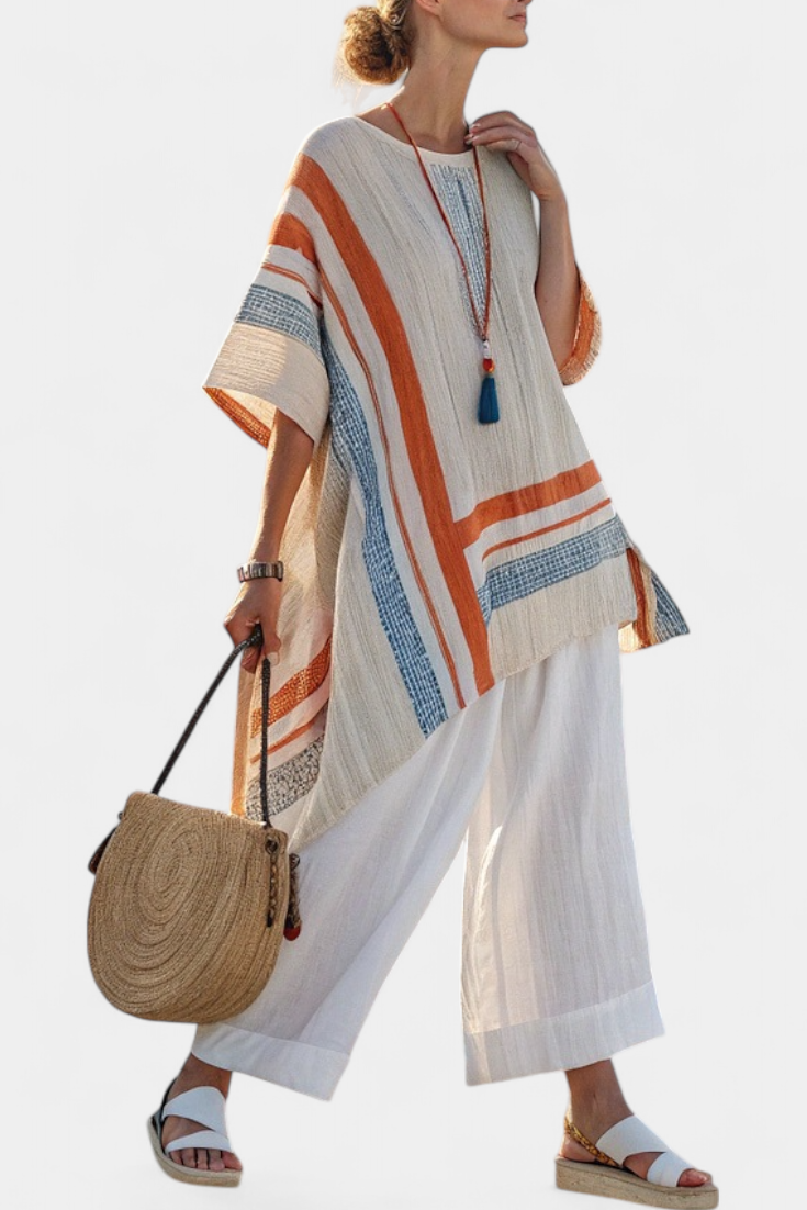 Ella | Asymmetric Linen Trouser Set