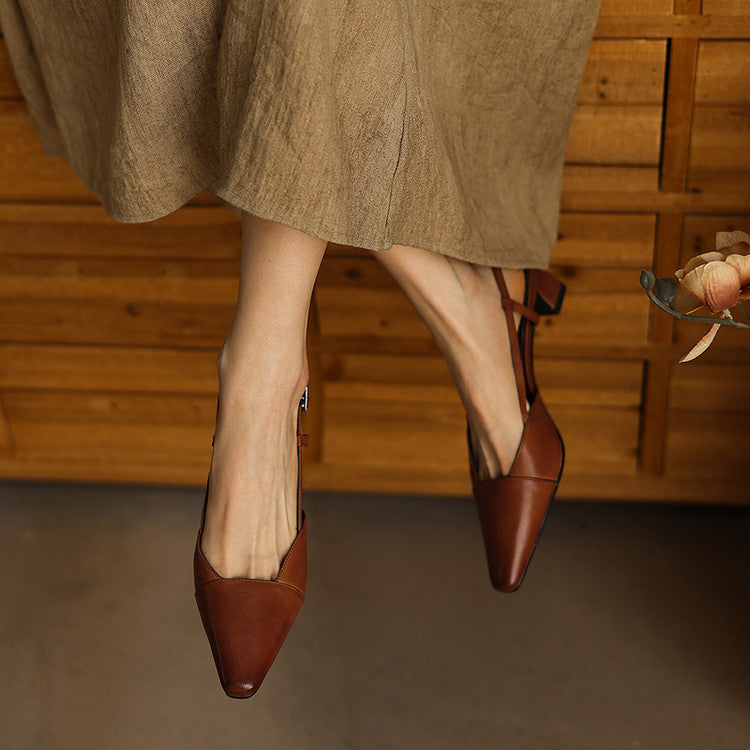 Scarlett | Leather Slingback Heels