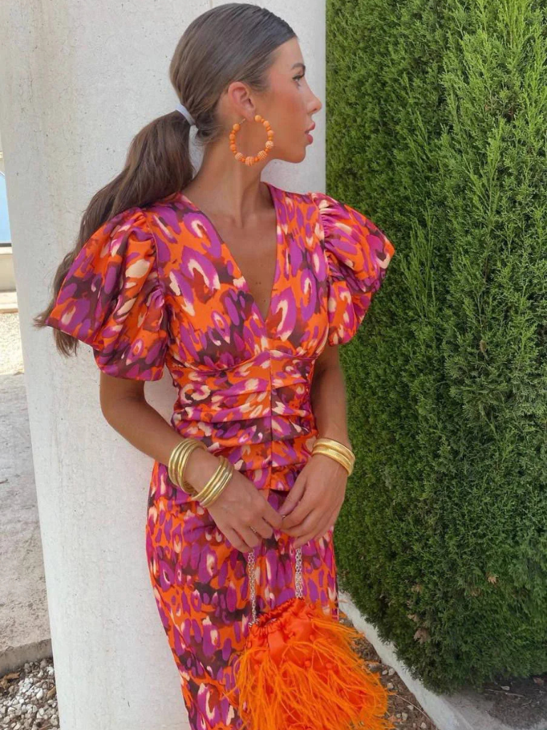 Matilda | Vivid Pleated Midi Dress