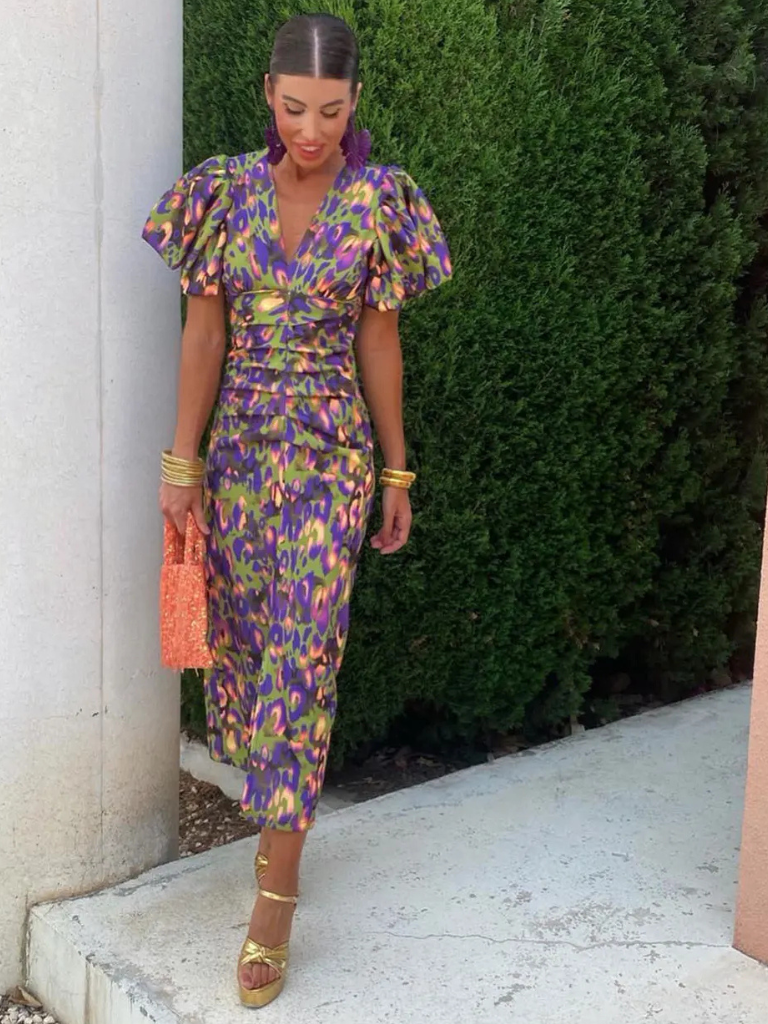 Matilda | Vivid Pleated Midi Dress